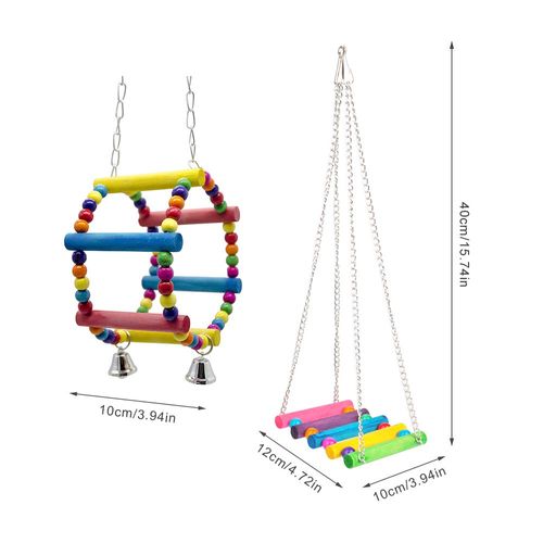 Gwotfy Budgie Toys, Bird Swing, Bird Parrot Toys, 2 Packs Bird Swing Toy, Pet Bird Parrot Parakeet Budgie Cockatiel Cage Hammock Swing Toy