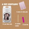 Bufenia Pink Almond False Nails 24Pcs Press on Stiletto Nails Full Cover Fake Nails for Women and Girls (D)