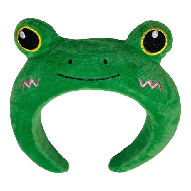 Big Green Frog Alice Headband Padded Stuffed Faux Fur Fleece Lightweight Cosplay Party Head Band