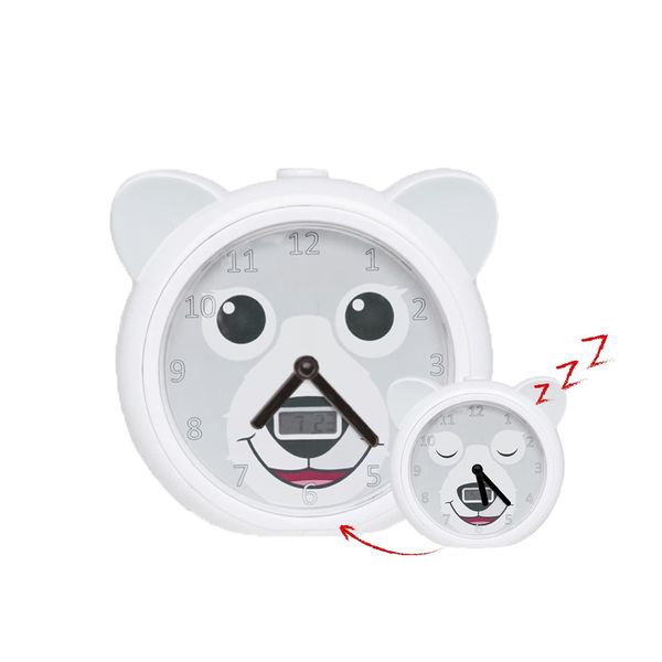 ZAZU Bobby The Bear Clock - Sleep Trainer Clock for Kids | Helps teach your Child when to Wake up | 30 second nightlight | Light Up Alarm Clock | Opens and closes eyes | Variable volume