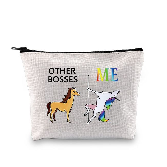 Boss Makeup Bag Funny Boss Gifts Other Bosses Me Unicorn Boss Cosmetic Bag Boss Lady Gifts for Managers (Boss BAG)