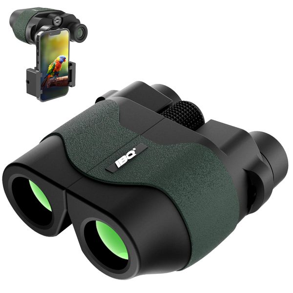 IBQ Binoculars for Adults,12x30 Binoculars with Upgraded Phone Adapter, Compact Binocular for Bird Watching,Small Binoculars for Kids,with Daily Waterproof,Outdoor Sport,Hunting,Theater and Concerts