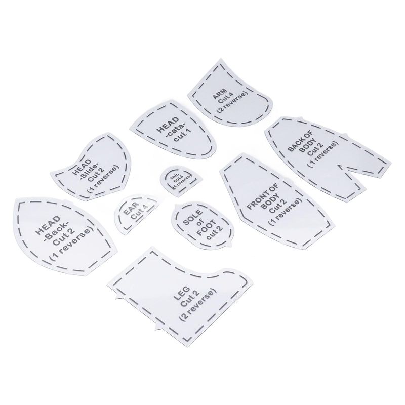 10 PCS Memory Bear Template Ruler Set, Reusable Quilting Template ...