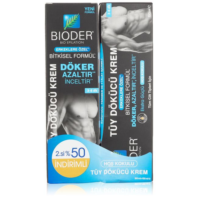 Bioder Tüy Dökücü Krem 2x100 ml Tüy Azaltıcı Etki Erkekler İçin