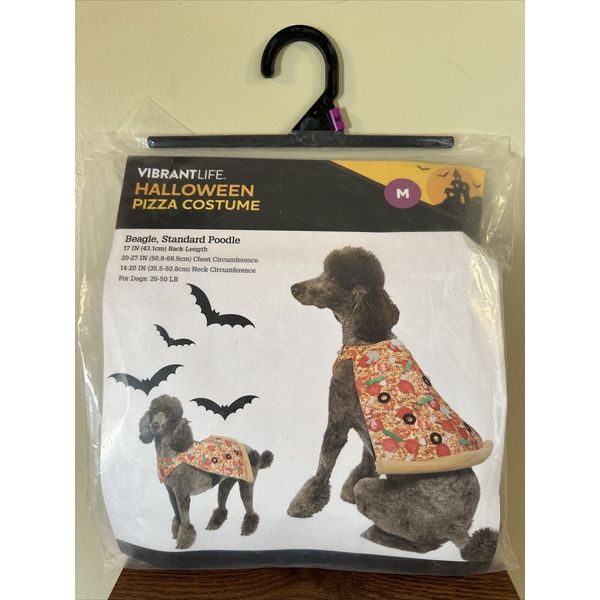 NEW Pizza Slice Costume Pet Size Medium Dog (20-50 lbs) Halloween Vibrant Life