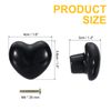 sourcing map 4 Packs Ceramic Drawer Knobs, Heart-Shaped Dresser Pulls, Decorative Drawer Knobs with M4 x 25mm Screw for Cupboard Wardrobe, Black