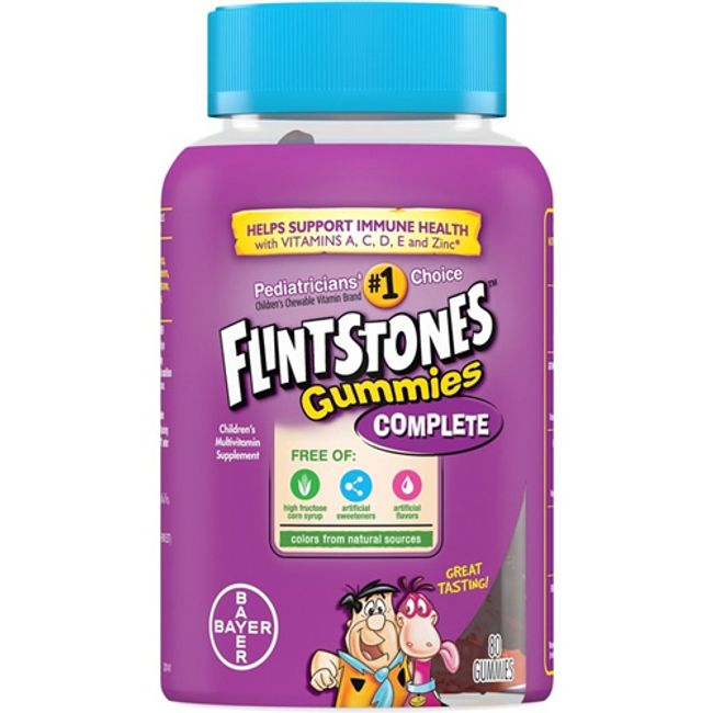 Flintstones Children&#39;s Multivitamin Supplement Gummy Mick Fruit Flavor 80 Tablets Flintstones Supplement Vitamin USA
