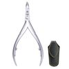 GERMANIKURE Professional Cuticle Nipper in Leather Case, Double Sharpened, Single Spring, Ethically Made in Solingen Germany
