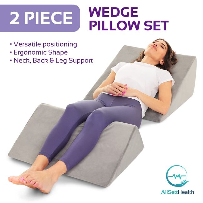 6 Pieces Bed Wedge Pillow Set for Neck Back and Leg Pain Relief