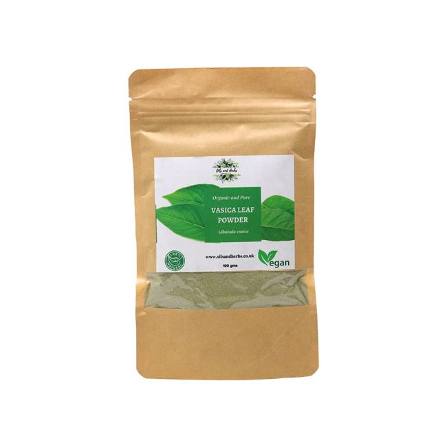 Clean Organic Vasica Leaf Powder- Adhatoda Vasica Powder -100% Pure and Natural (100)