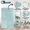 ITSOFT Chenille Bath Mat, Non Slip & Absorbent, Machine Washable, Soft Plush, Spa Blue (87x53cm)