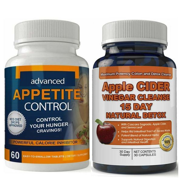 Appetite Control Supplement & Apple Cider Vinegar Detox Cleanse Dietary Capsules