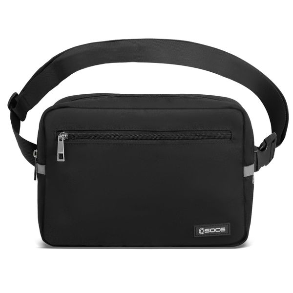 OSOCE Bumbag for Women Men Belt Bag Fashion Bum Bag Fanny Pack for Ladies, Waist Bag with Adjustable Strap for Running Hiking Black