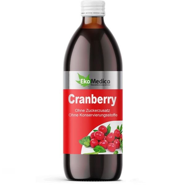 EkaMedica® Cranberry Cranberry Dietary Supplement, Cranberry Juice, Cranberry Juice, Naturally Pure Juice, No Added Sugar, Preservatives, Fragrances (1000 ml)