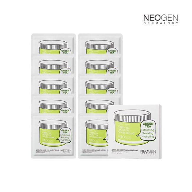 [Neogen] Green Tea Moist Powder Hagauze Peeling (7ml, 10 sheets)