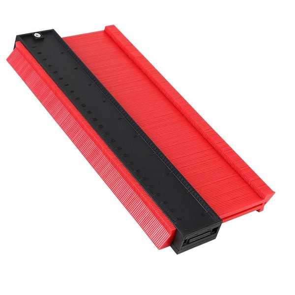 flintronic Konturenlehre, 10+"/25cm Fliesen Laminat Duplikator, Markierungswerkzeug Profil Kopierer mit Skala unregelmäßiges Ideal für Laminat, Fliesen uvm - Rot