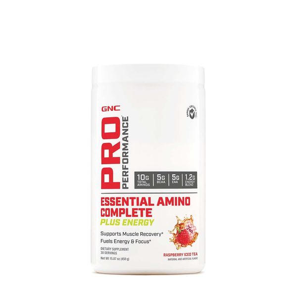 GNC Pro Performance Essential Amino Complete Plus Energy - Raspberry Iced Tea (30 Servings)