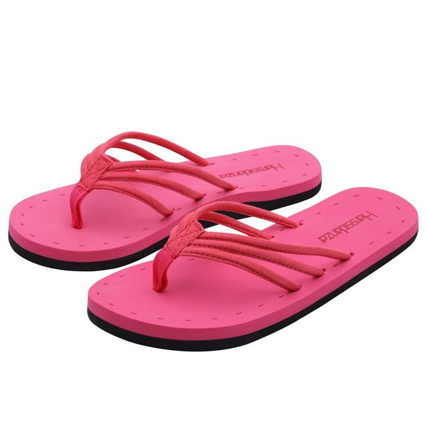 Harssidanzar Women's Lightweight Comfortable Summer Sandy Beach Sandals, Foot Support KL221, rose red