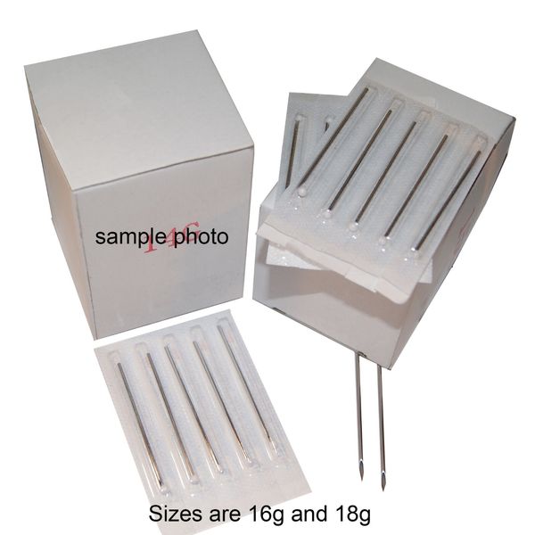 10 Piercing Needles 5ea 16G, 18G Gauge Tri Bevel Pierce Needle