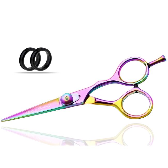 Professional Hair Cutting Shears,6 Inch Barber hair Cutting Scissors Sharp  Blades Hairdresser Haircut For Women/Men/kids 420c Stainless Steel Rainbow