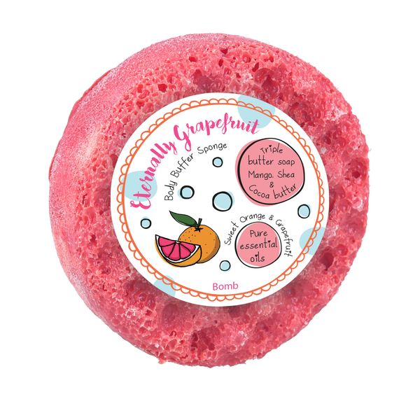 Bomb Cosmetics Eternally Grapefruit Body Buffer Shower Soap Sponge