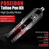 PROFESSIONAL POSEIDON Wireless Tattoo Machine Kit Rotary Cartridges Pen Needles