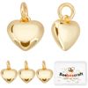 Beebeecraft 10pcs/box 18k gold plated heart charms, Plastic Brass