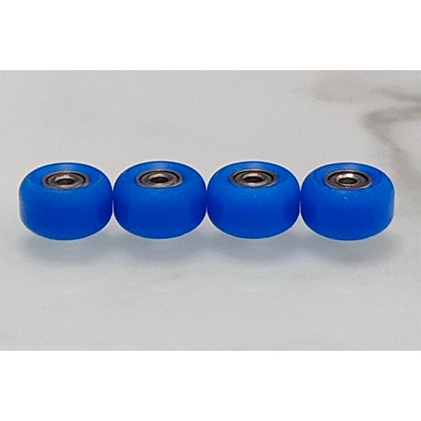 Leefai Pro Fingerboard Bearing Wheels Measure 7.5 * 4.5mm- POM CNC Mini Finger Skateboard Wheel with Ultra Spin Bearings -New Street Shape Colorway (Blue)