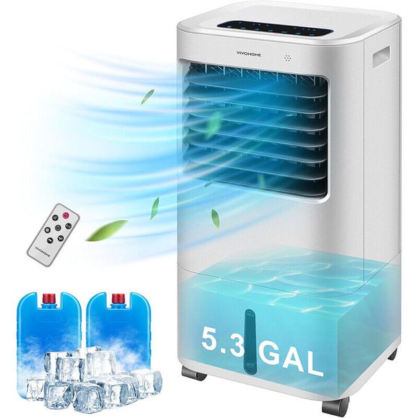 Evaporative Air Cooler 600CFM w/ 5.3GAL Water Tank Cooling Fan Humidifier Remote