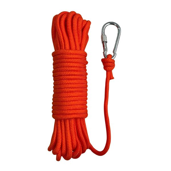 BeGrit 10 m Floating Rope Anchor Mooring Rope Multifunction Rope 6 mm Kayak Canoe Tow Throw Line with Carabiner for Boat Camping Hiking Awning Tent Canopy(Orange)