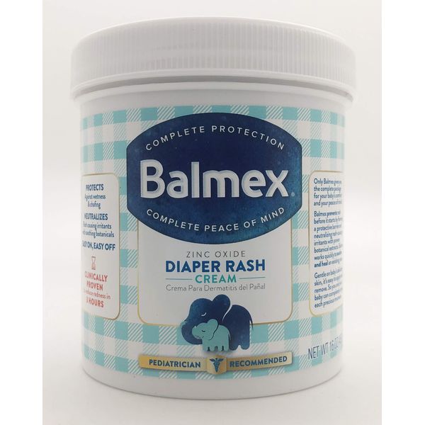 Balmex Diaper Rash Cream With Zinc Oxide 16 oz (Pack of 2)