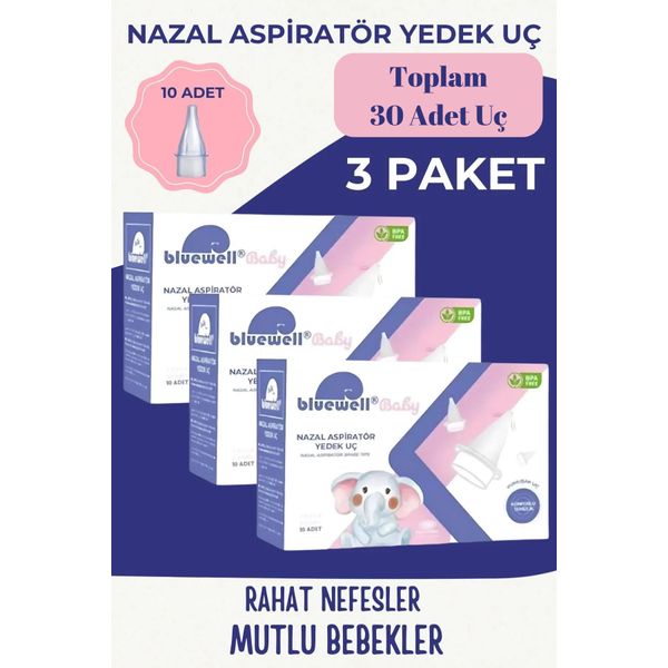 3X Otribebe Brunobaby Weebaby Uyumlu Nazal Aspiratör Yedek Uç Burun Aspiratörü Ucu Yumuşak Uç 10'lu