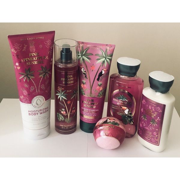 NEW Bath & Body Works PINK PINEAPPLE SUNRISE 2023 Collection 6 PC Bundle