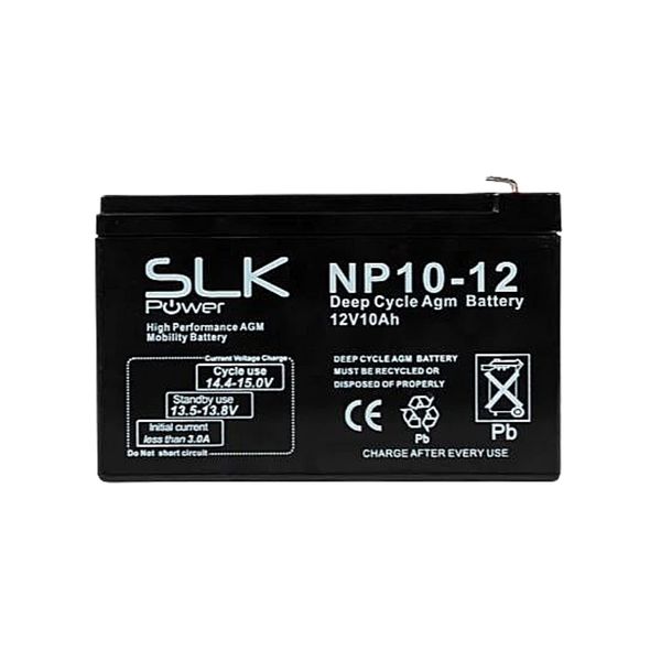 SLK Power Mobility Scooter AGM Battery 1 x 12v 10ah Quality and Performance, Reliable and Long Lasting Replacement Batteries for Electric Scooters and Wheelchairs