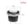 sourcing map 10Pcs,16mm White Momentary Push Button Switch Round Raised Button SPST 1 NO 1 NC
