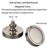 MUTUACTOR 2Pack Super Powerful Neodymium Cup Magnet with 1/4''-20 Male Threaded Stud, 100lb Vertical Pull-Force Non-Shattering Magnet Base with Nut and Washer for Lighting, Camera and Other Brackets.