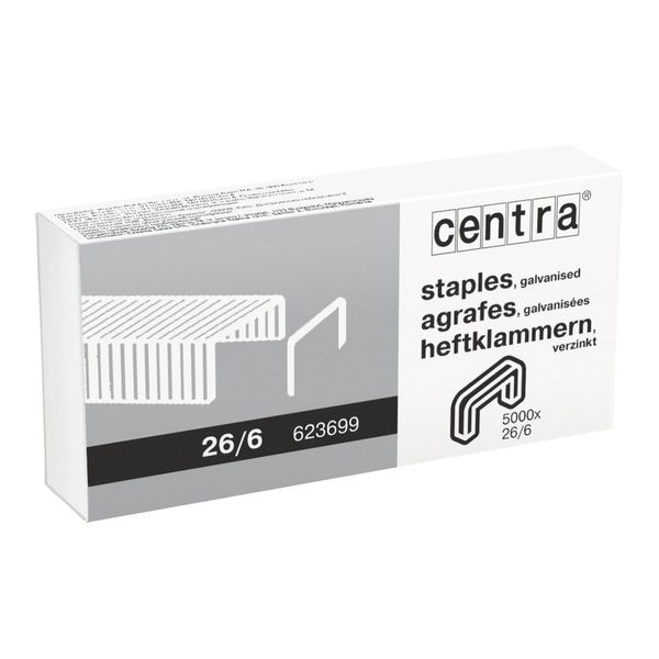 Centra 26/6 mm Galvanised Staples - Pack of 5,000