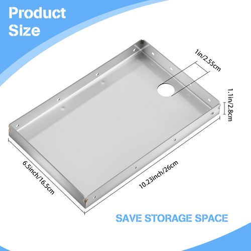 Shimeyao 304 Stainless Steel Printer Tray 10.24 x 6.5 Inch POS KDS Printers Shelf Thermal Printer Stand Mounts to Wall or Shelf Edge, Silver, 4 Mounting Holes Each Side(1 Pack)