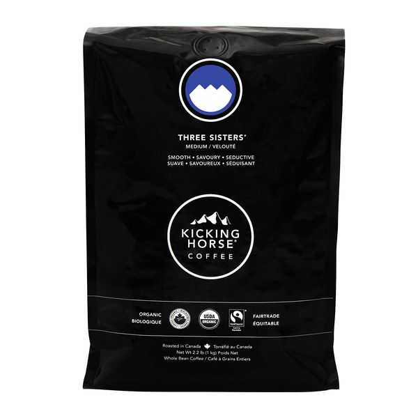 Kicking Horse Coffee, Three Sisters, Medium Roast, Whole Bean, 2.2 Pound - Certified Organic, Fairtrade, Kosher Coffee