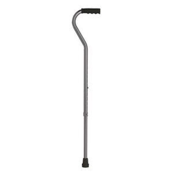 DS- IND Cardinal Health Adjustable Offset Cane, 250 lb Capacity, Silver