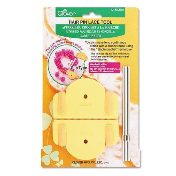 Clover Hair Pin Lace Tool, Yellow, 1