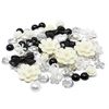 80 Mix Black/White/Silver Resin Flatbacks - Versatile Craft Embellishments for Cardmaking and Creative Projects