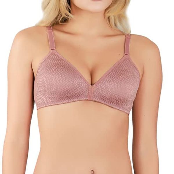 DULOREN DULOREN Brazilian Lingerie, Soft Bra, Underwear, Sports Bra, Thin, Soft, Simple, Comfort, Relax, No Putting, du121500 (M Rose)