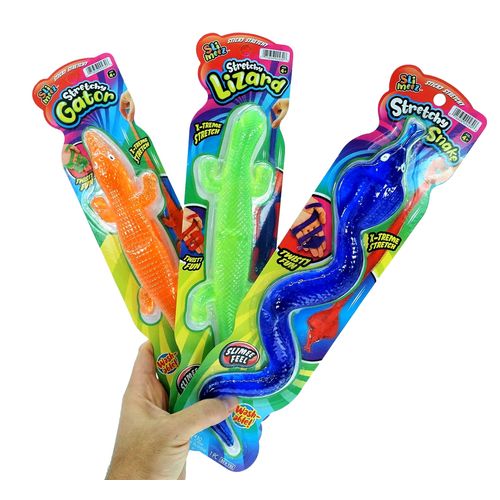 JA-RU Giant Snake, Lizard & Crocodile Sticky Stretchy Toy (3 Fidget Pack) Stress Relief Squishy Toys for Kids. Birthday Party Favors, Stocking Stuffer, Treasure Box Prizes. 430-3s