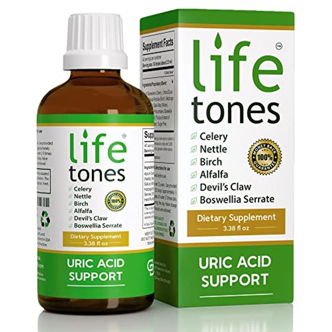 Lifetones Uric Acid Support - Joint Health For Men & Women - Liquid Uric Acid Cleanse for High Absorption - Herbal Cleanse Detox for Joint Comfort & Muscle Pain Relief - Boost Flexibility - 3.38 fl oz