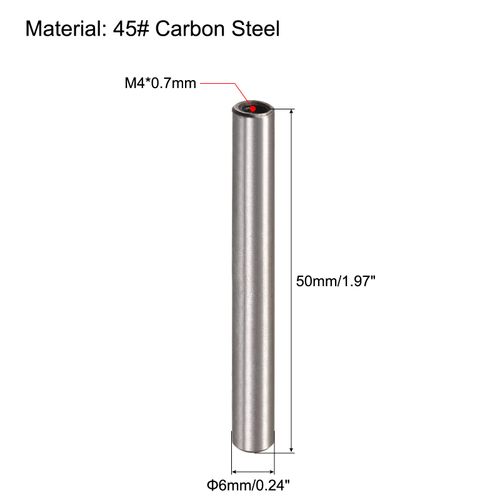 uxcell M4 Internal Screw Knock Pins, 0.2 x 2.0 inches (6 x 50 mm), Chamfered Flat Carbon Steel, Cylindrical Pin, Bed, Bookcase, Hardware, Industrial Pins, Pack of 10