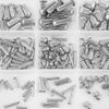 Broco 250pcs M2-M5 Stainless Steel Round Head Knurled Shank Solid Rivets Assortment Set