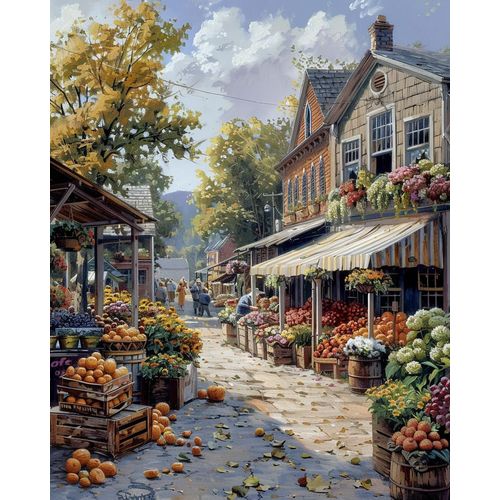 shinefly Paint by Numbers Kit Acrylic Easy Paint by Numbers for Adults Beginner Gift Home Wall Decor 16" W x 20" L, Farmers Market