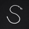 Treasure Bay Womens 3.5mm Solid 925 Silver Box Chain Bracelet (21.5)