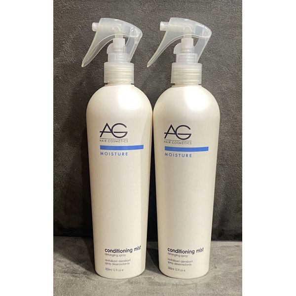 2 PACK! AG MOISTURE CONDITIONING MIST LEAVE IN DETANGLING SPRAY FOR HAIR - 12 OZ